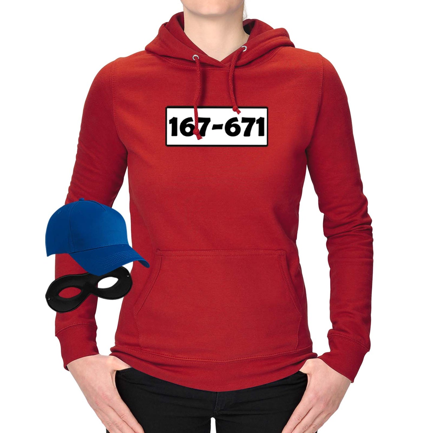 Hoodie Panzerknacker Kostüm-Set Damen mit Wunschnummer - Jimmys Karneval