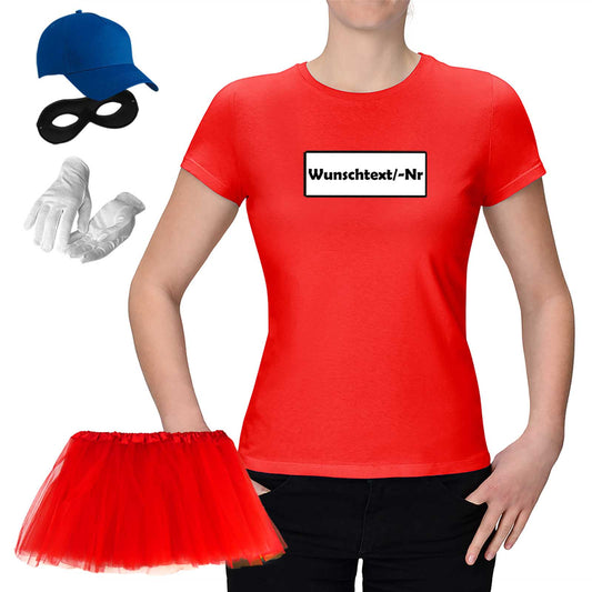 T-Shirt Panzerknacker Kostüm-Set mit Tütü Damen - Jimmys Karneval
