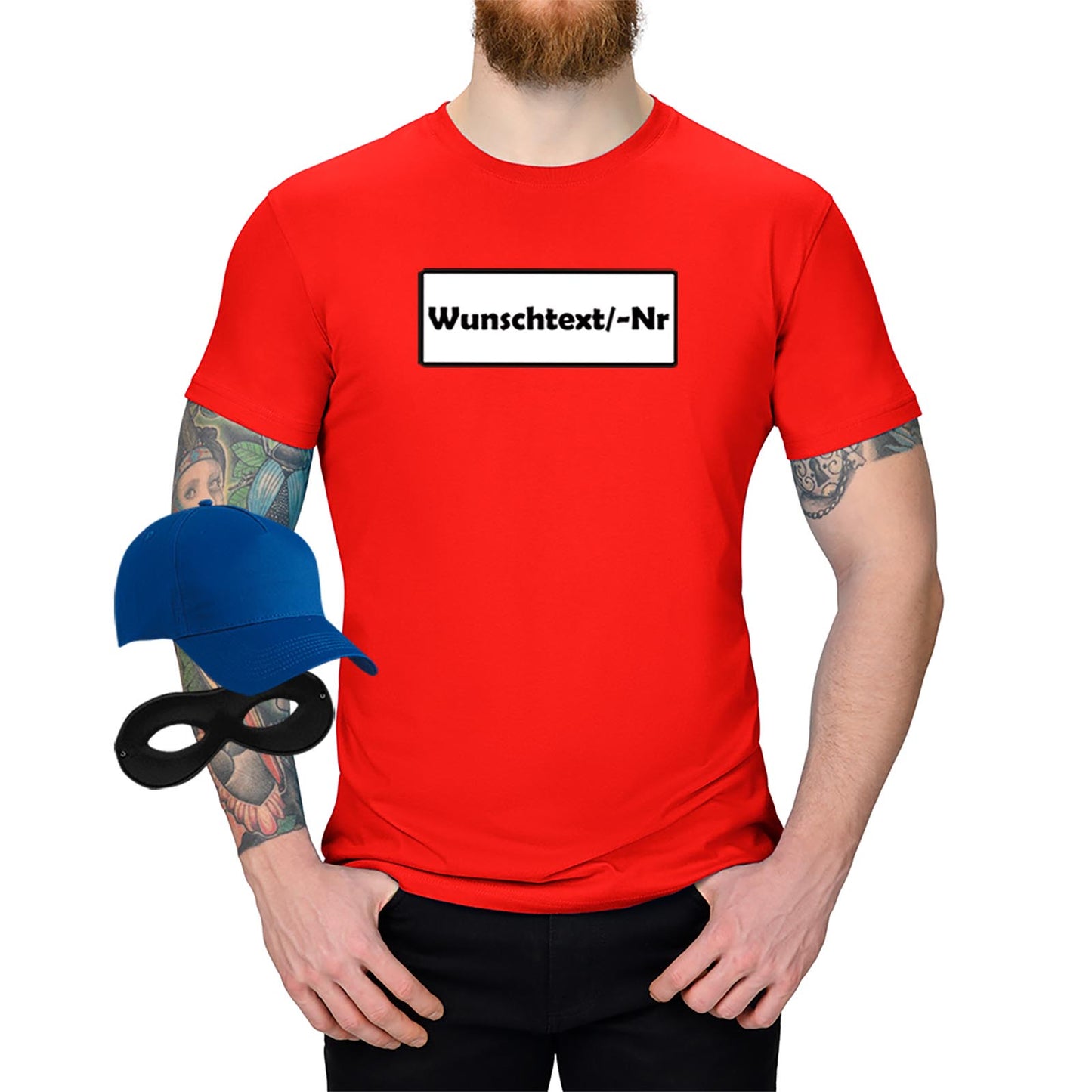 T-Shirt Panzerknacker Herren mit Wunschnummer - Jimmys Karneval