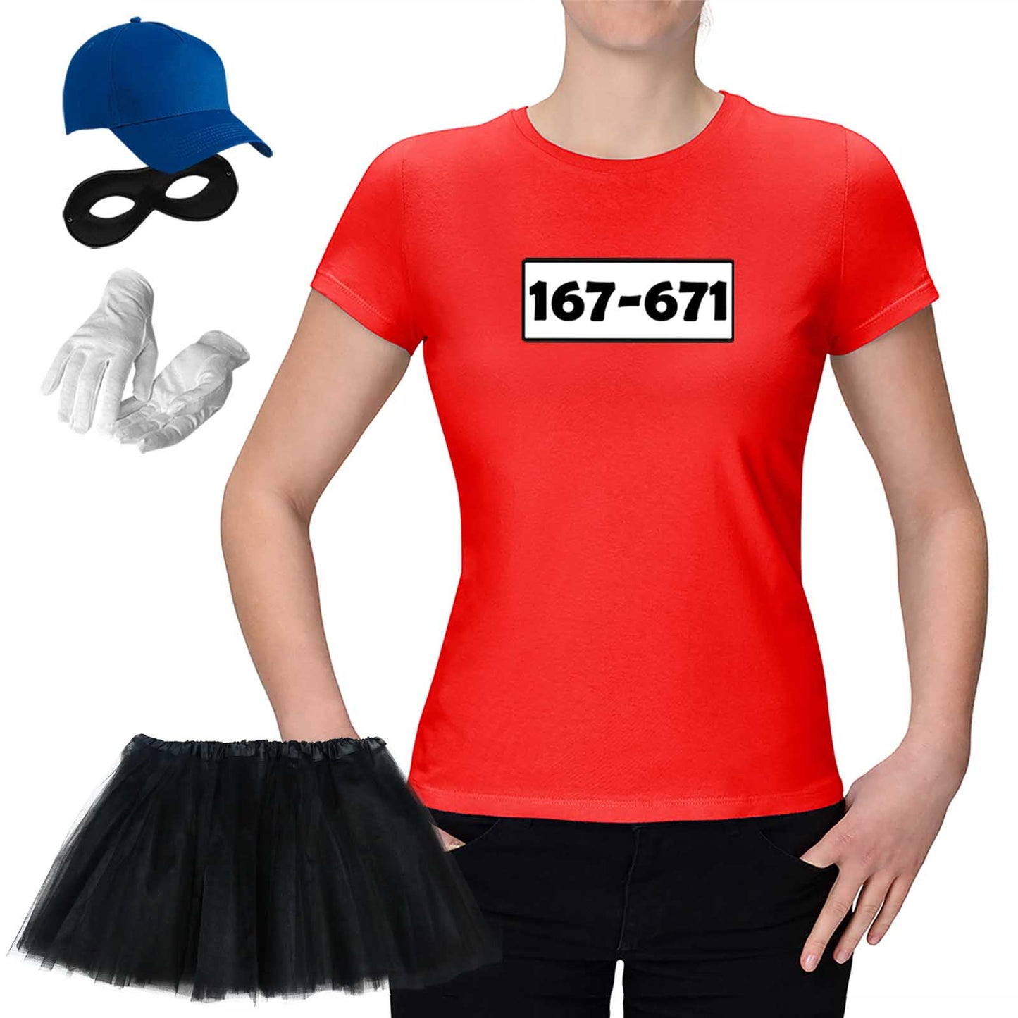 T-Shirt Panzerknacker Kostüm-Set mit Tütü Damen - Jimmys Karneval