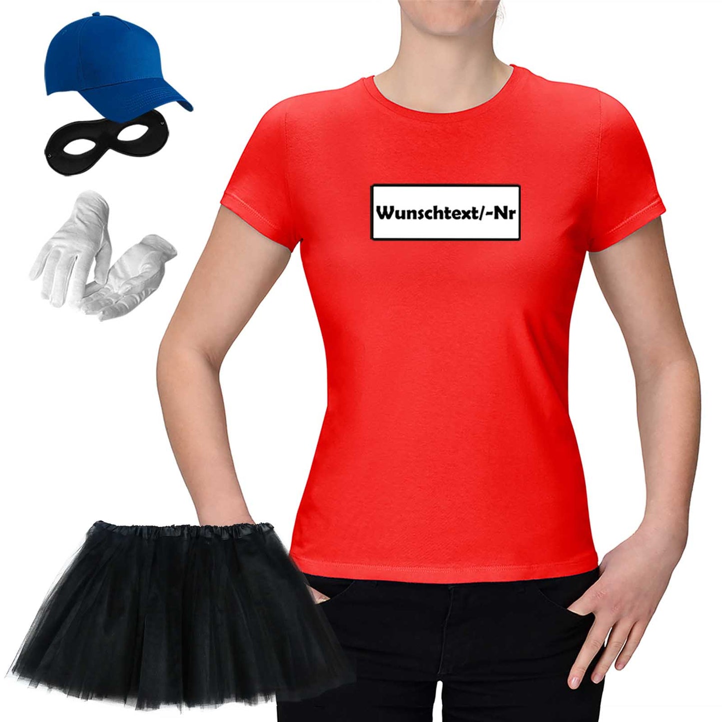 T-Shirt Panzerknacker Kostüm-Set mit Tütü Damen - Jimmys Karneval