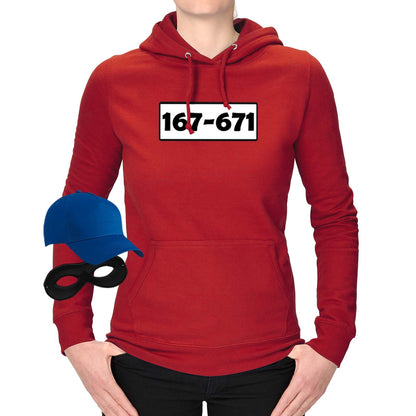 Hoodie Panzerknacker Kostüm-Set Damen mit Wunschnummer - Jimmys Karneval